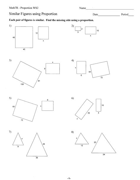 You may select the types of polygons used in each problem. . Similar figures worksheet 7th grade